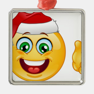 santa claus emoji metal tree decoration