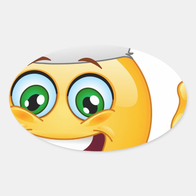 santa claus emoji oval sticker (Front)