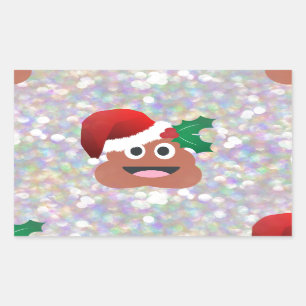 santa claus emoji rectangular sticker