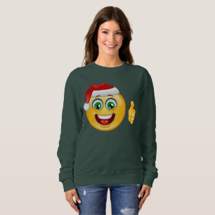 santa claus emoji womens sweatshirt