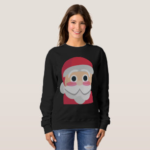 santa claus emoji womens sweatshirt