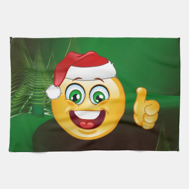 santa claus emojis tea towel (Horizontal)