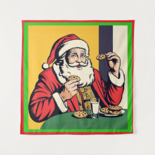 Santa Claus Enjoying A Snack Tapestry