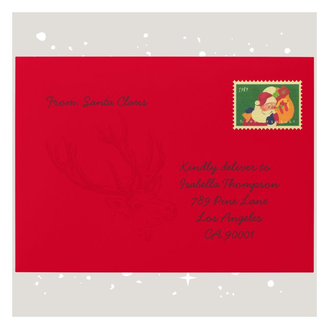 Santa Claus Envelope for Kids (Personalized Santa Claus Envelope for Kids' Letter)