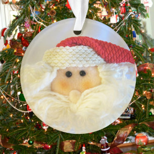 Santa Claus Face Cute Acrylic Christmas Ornament
