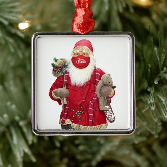 Santa Claus Face Mask Metal Tree Decoration (Tree)