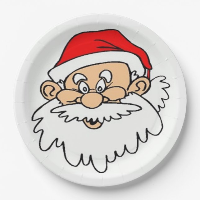 SANTA CLAUS FACE PAPER PLATE (Front)
