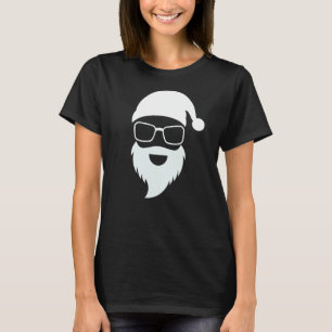 Santa Claus Face Sunglasses Men Women Cool Christm T-Shirt