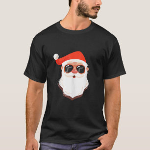 SANTA CLAUS FACE Sunglasses with Hat Beard Funny C T-Shirt