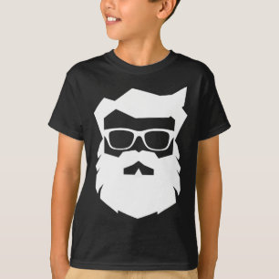 Santa Claus Face Sungles With Beard Xmas Fun Chris T-Shirt