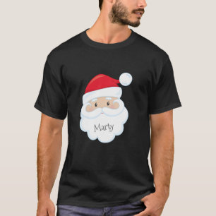 Santa Claus Face with Name on Beard T-Shirt