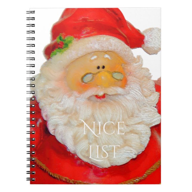 Santa Claus Father Christmas Nice List Spiral Notebook (Front)