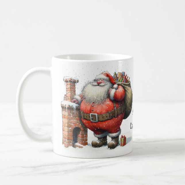 Santa Claus Father Christmas St Nick with Gifts Coffee Mug (Left)