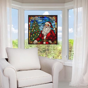 Santa Claus Faux Stained Glass