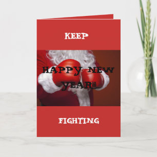 Santa Claus Fighter Holiday Card