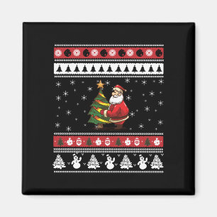 Santa Claus Fir Tree Ugly Christmas Magnet