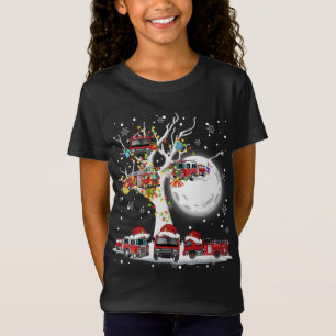Santa Claus Fire Engines On Tree Christmas Pajama  T-Shirt