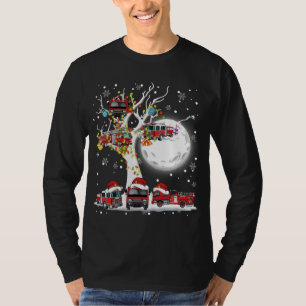Santa Claus Fire Engines On Tree Christmas Pajama  T-Shirt