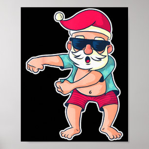 Santa Claus Floss Dance Christmas X-mas Gift Poster