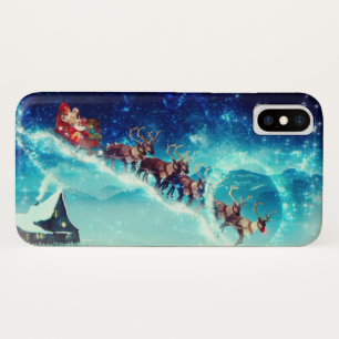 Santa Claus Flying with Reindeer Case-Mate iPhone Case