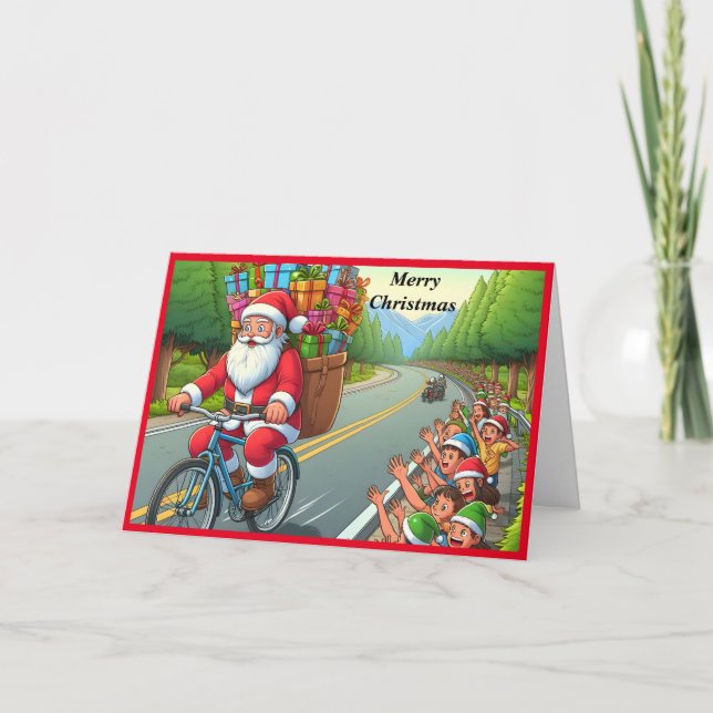 Santa Claus Folded Holiday Card (Front)