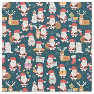 Santa Claus & Friends Pattern Fabric