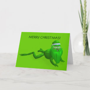 Santa Claus Frog Holiday Card