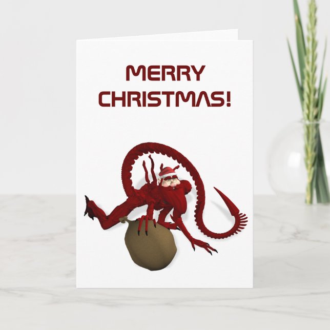 Santa Claus From Outer Space Holiday Card (Front)
