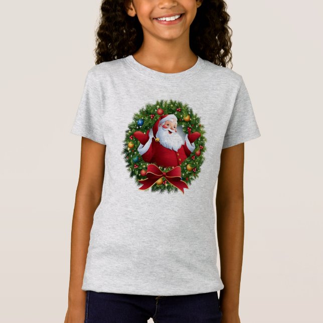 Santa Claus Fun Christmas Girl's T-shirt (Front)