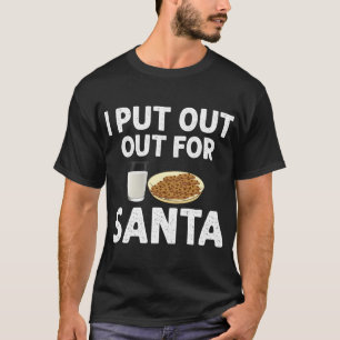 Santa Claus Funny Christmas Cookies and Milk T-Shirt
