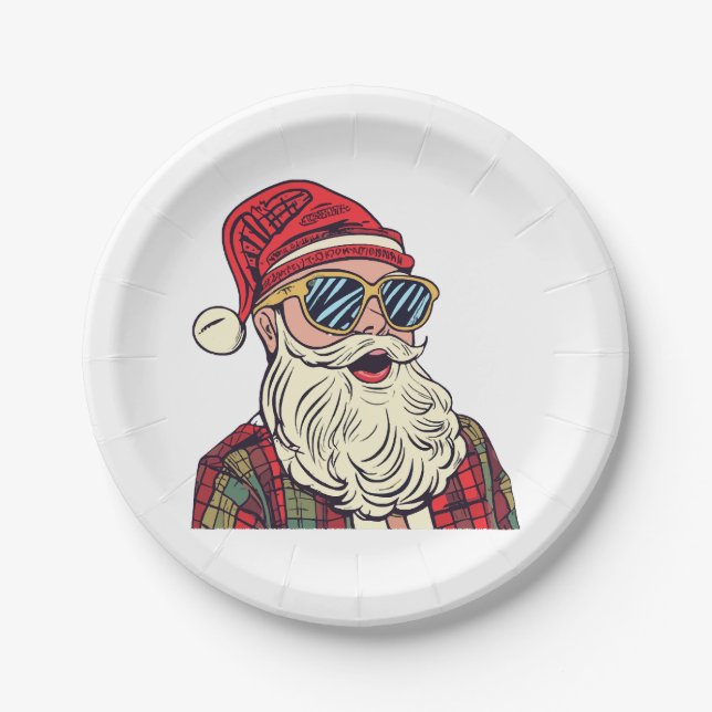 Santa Claus - Funny Paper Plate (Front)