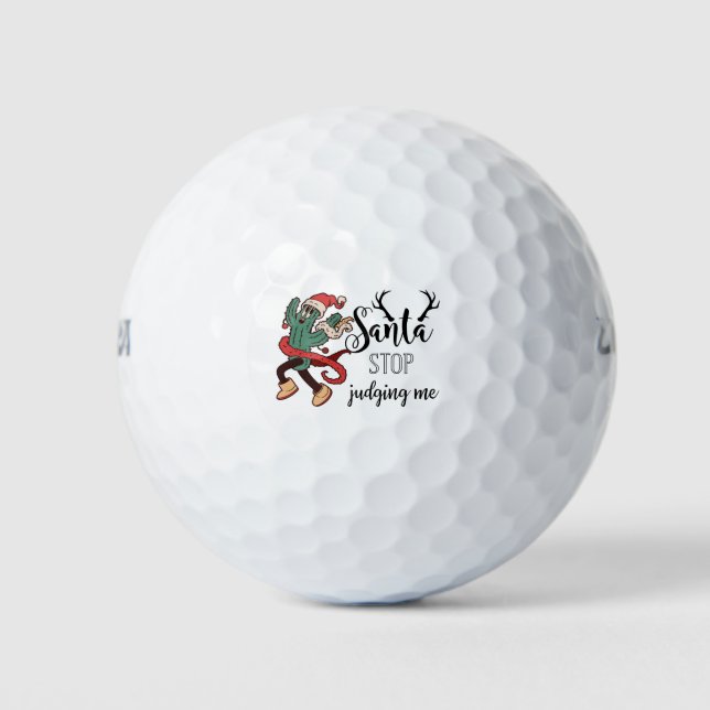 Santa Claus Funny Saying from golfer Christmas Golf Balls (Front)