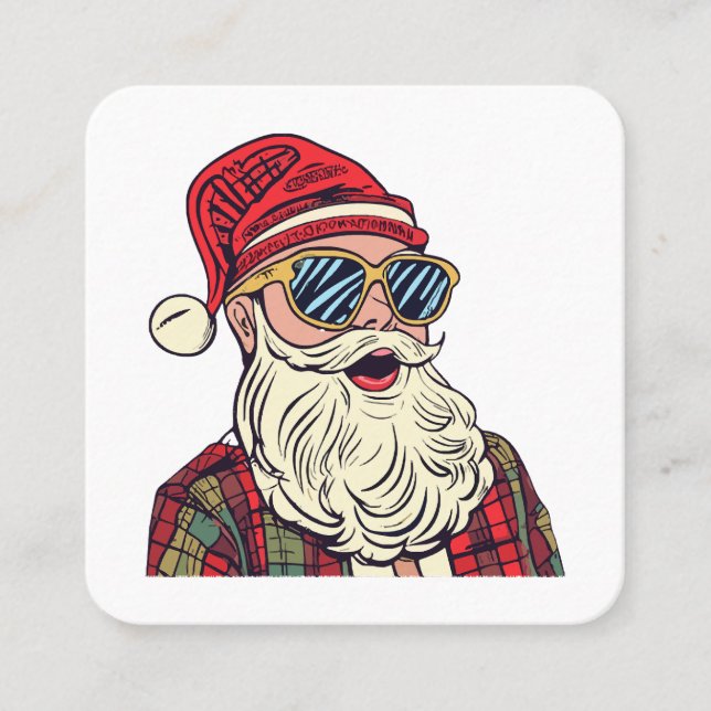 Santa Claus - Funny Square Business Card (Front)
