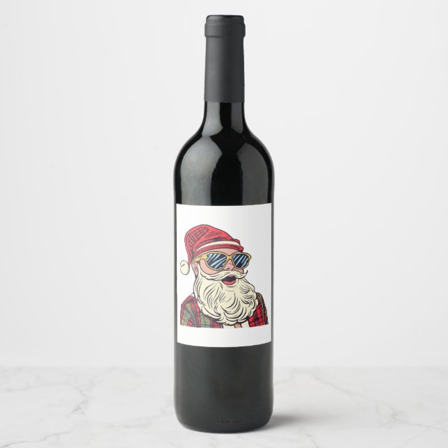 Santa Claus - Funny Wine Label (Front)