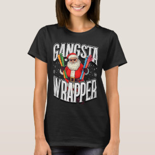 Santa Claus Gangsta Wrapper Funny Christmas T-Shirt
