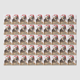 Santa Claus German Shepherd Tissue Paper