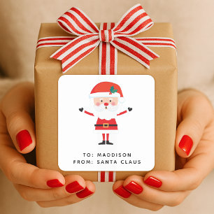 Santa Claus Gift Label Christmas Present Sticker