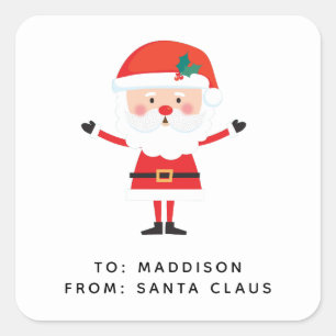 Santa Claus Gift Label Christmas Present Sticker