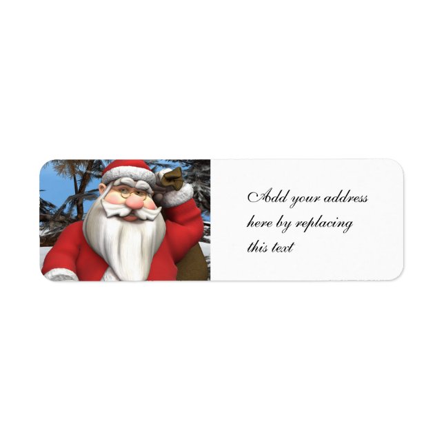Santa Claus Gift Sack Snowy Forest Art (Front)