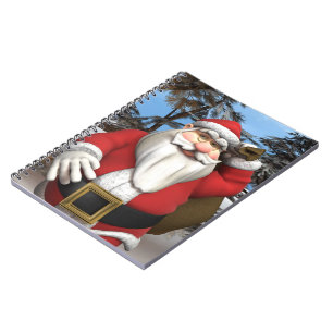 Santa Claus Gift Sack Snowy Forest Art Spiral Notebook