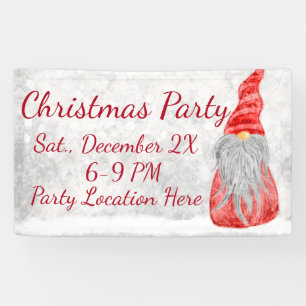 Santa Claus Gnome on Snowy Field  Banner