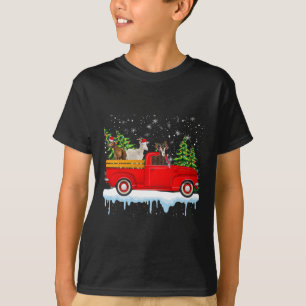 Santa Claus Goat Ride Red Truck Xmas Tree Christma T-Shirt