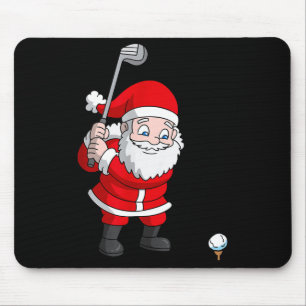 Santa Claus Golf Christmas Golfer Golfing Mouse Pad