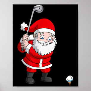 Santa Claus Golf Christmas Golfer Golfing  Poster
