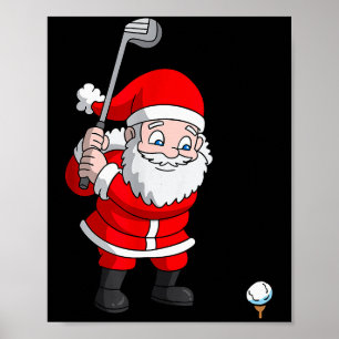Santa Claus Golf Christmas Golfer Golfing  Poster