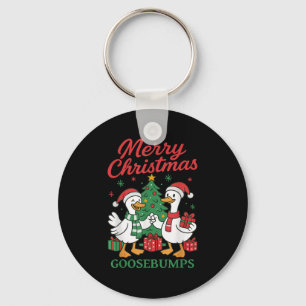 Santa Claus Goose Tree Merry Christmas Goosebumps  Key Ring