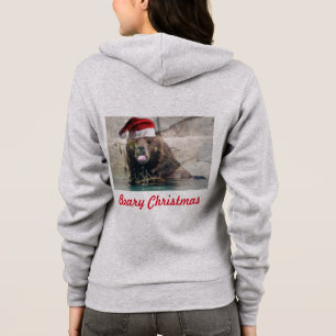 Santa Claus Grizzly Bear Hoodie