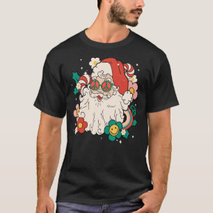 Santa Claus Groovy Retro Christmas Xmas Happy Holi T-Shirt