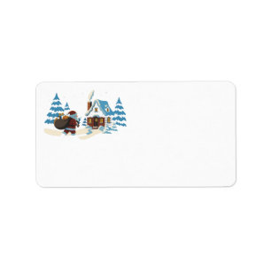 Santa Claus guest and gift Label