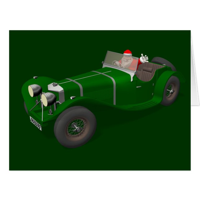 Santa Claus Happy Jaguar SS 90 Driver (Front Horizontal)